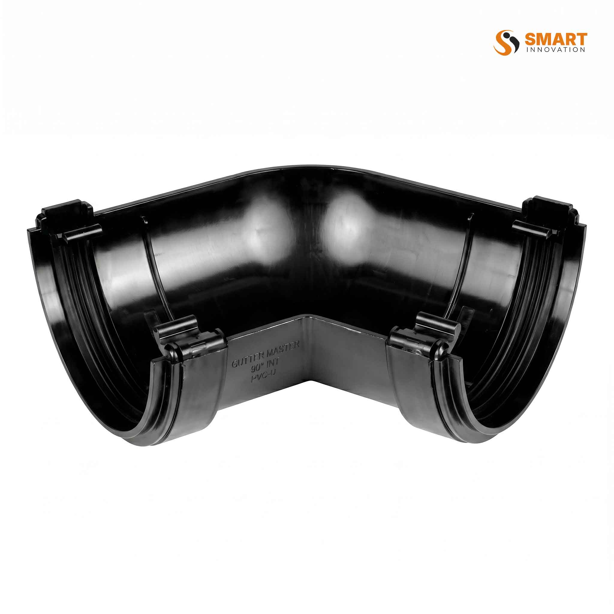 112mm Half Round Gutter 120° Angle in Black PVC