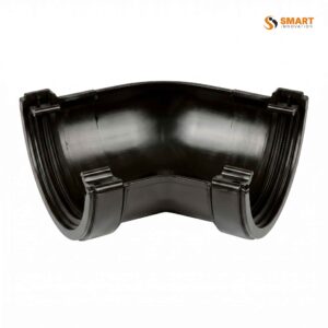 112mm Half Round Gutter 135° Angle in Black PVC