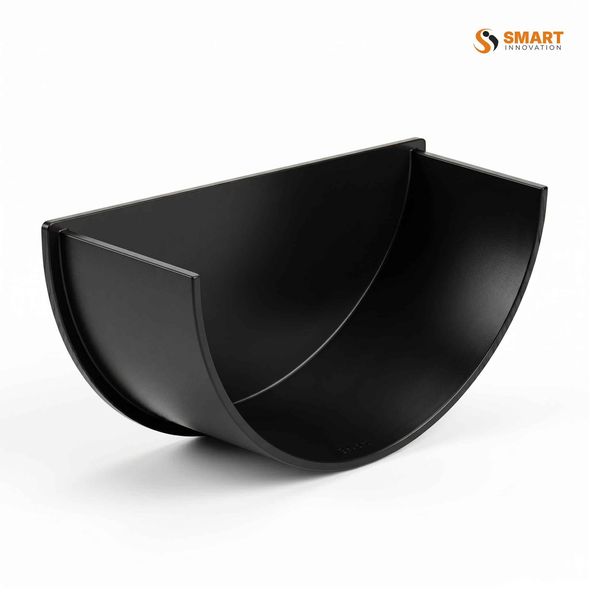 112mm Half Round Gutter Internal Stop End Black PVC