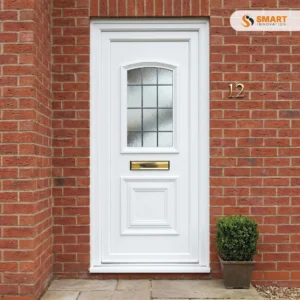 Balmoral One Georgian Bar White UPVC Front Door with Traditional Georgian Bar Glazed Panel