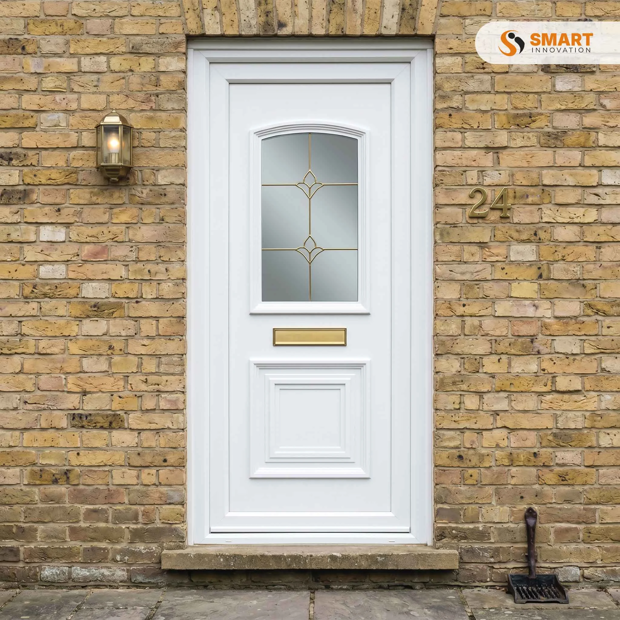 Balmoral One Astral Diamond Bevel UPVC door with decorative glass panel