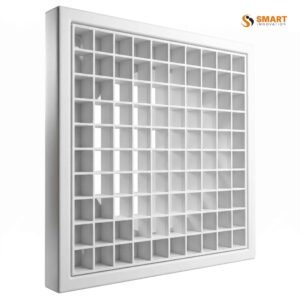 150mm Fixed Crate Grill available in White and Black for ducting and ventilation systems.