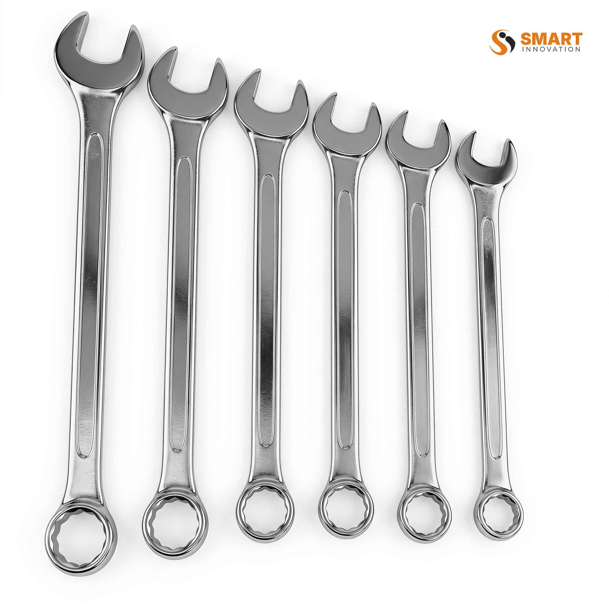A Chrome Vanadium Spanner, used for tightening and loosening nuts, bolts and fasteners with precision.