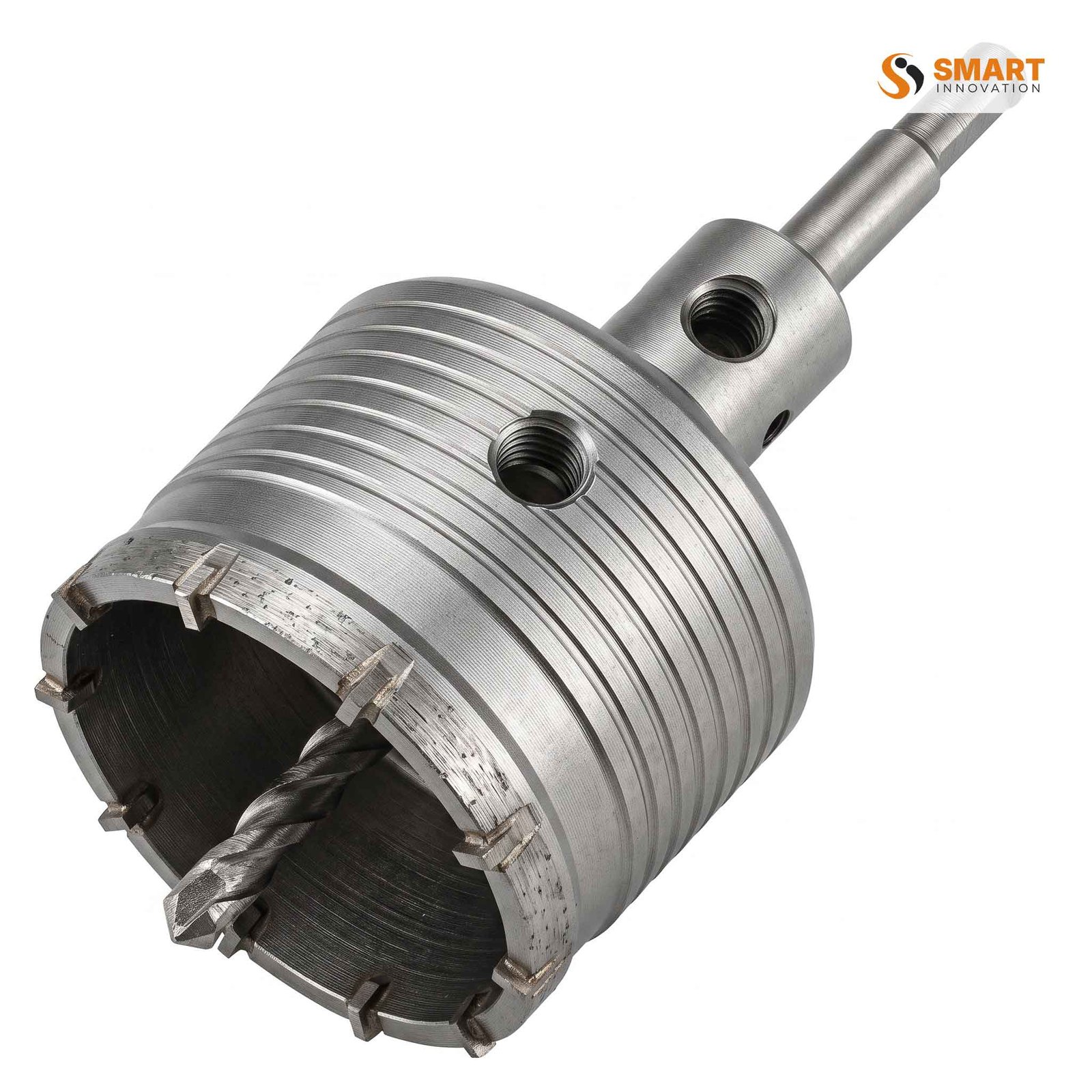 An SDS Core Drill Pro cutting a clean, large-diameter hole through concrete or masonry.