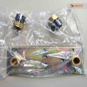 Shower fixing bracket with mounting plate and connection fittings