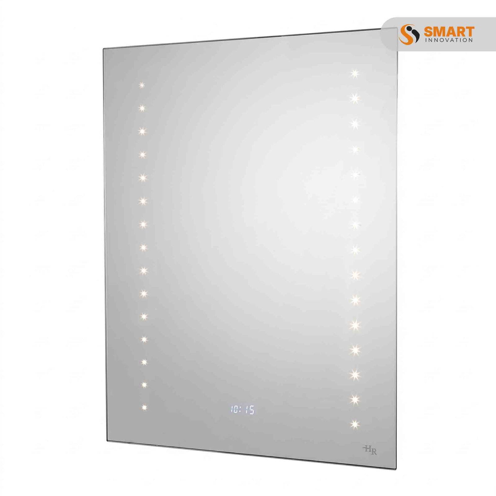 Touch sensor backlit bathroom mirror with shaving socket digital clock and de-mist pad