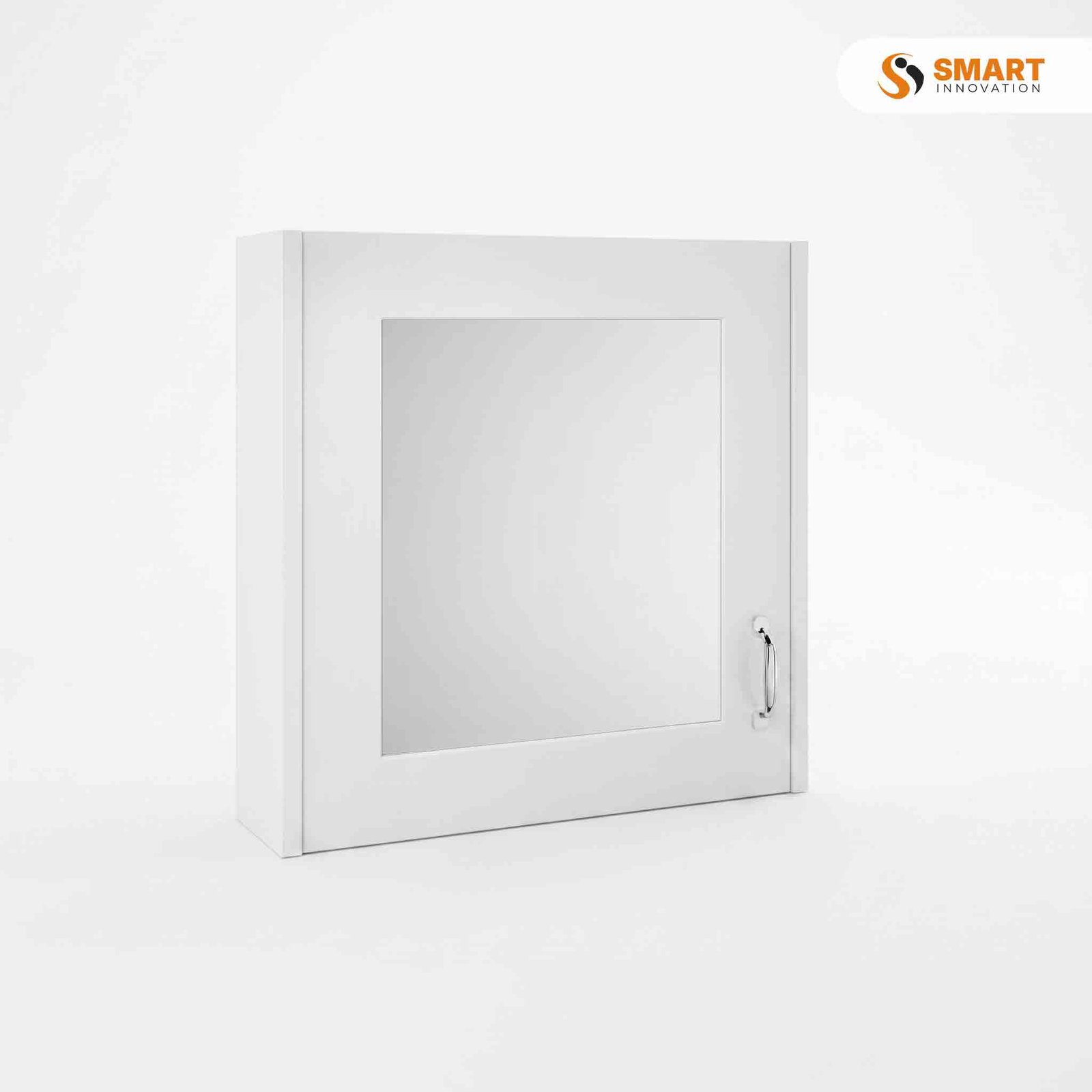 590mm W 595mm H Surface Mount Framed Medicine Cabinet with Mirror and 1 Adjustable Shelf