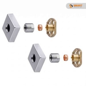 Tailored Square Easy-Fit Shower Kit with chrome square wall plates