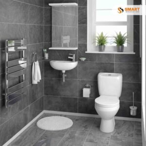 Melbourne Ceramic Cloakroom Suite with wall-mounted basin and close-coupled toilet