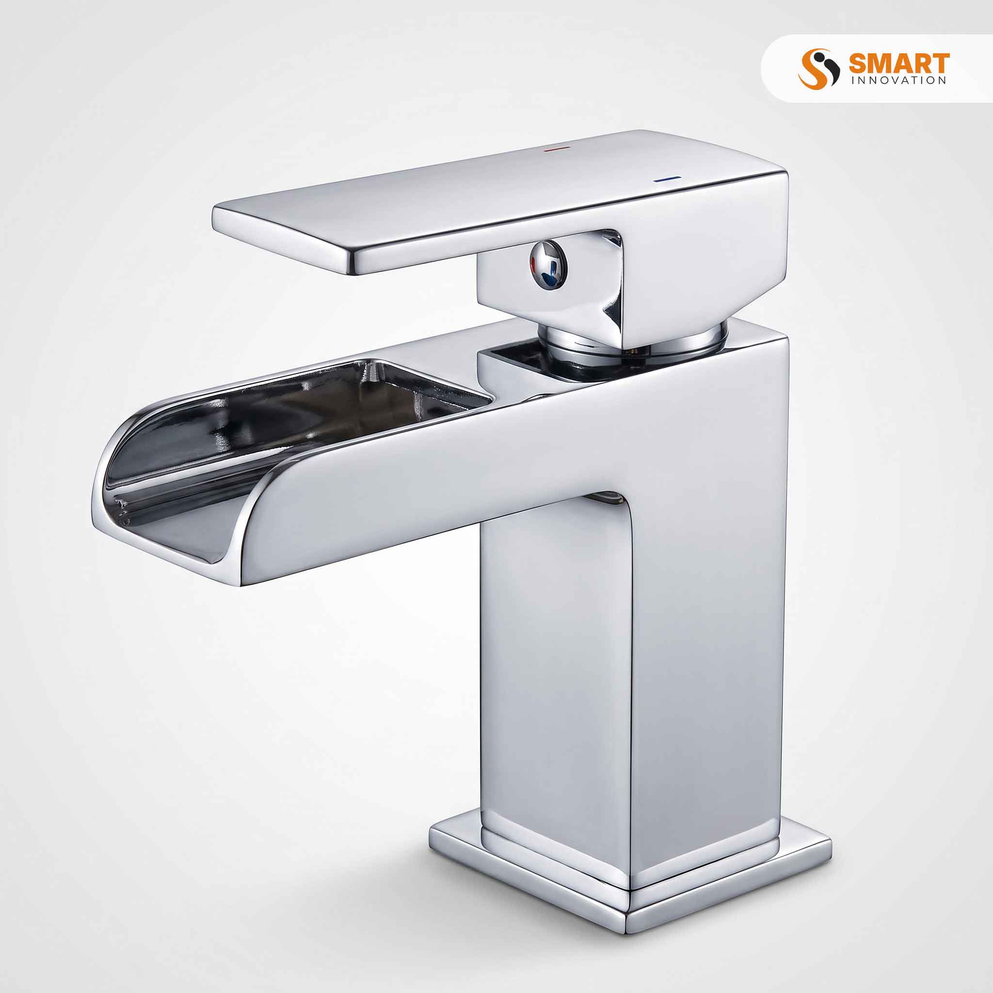 Duk Chrome Waterfall Mono Basin Mixer with Pop-Up Waste