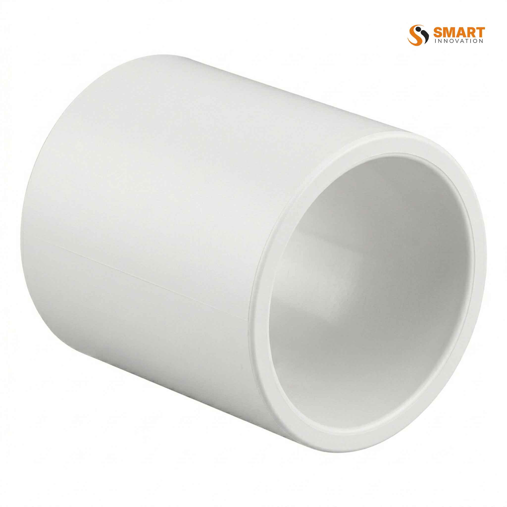 White uPVC overflow straight coupler for joining 21.5mm pipes