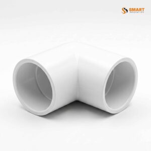 White uPVC 90 degree overflow knuckle bend for 21.5mm pipe systems