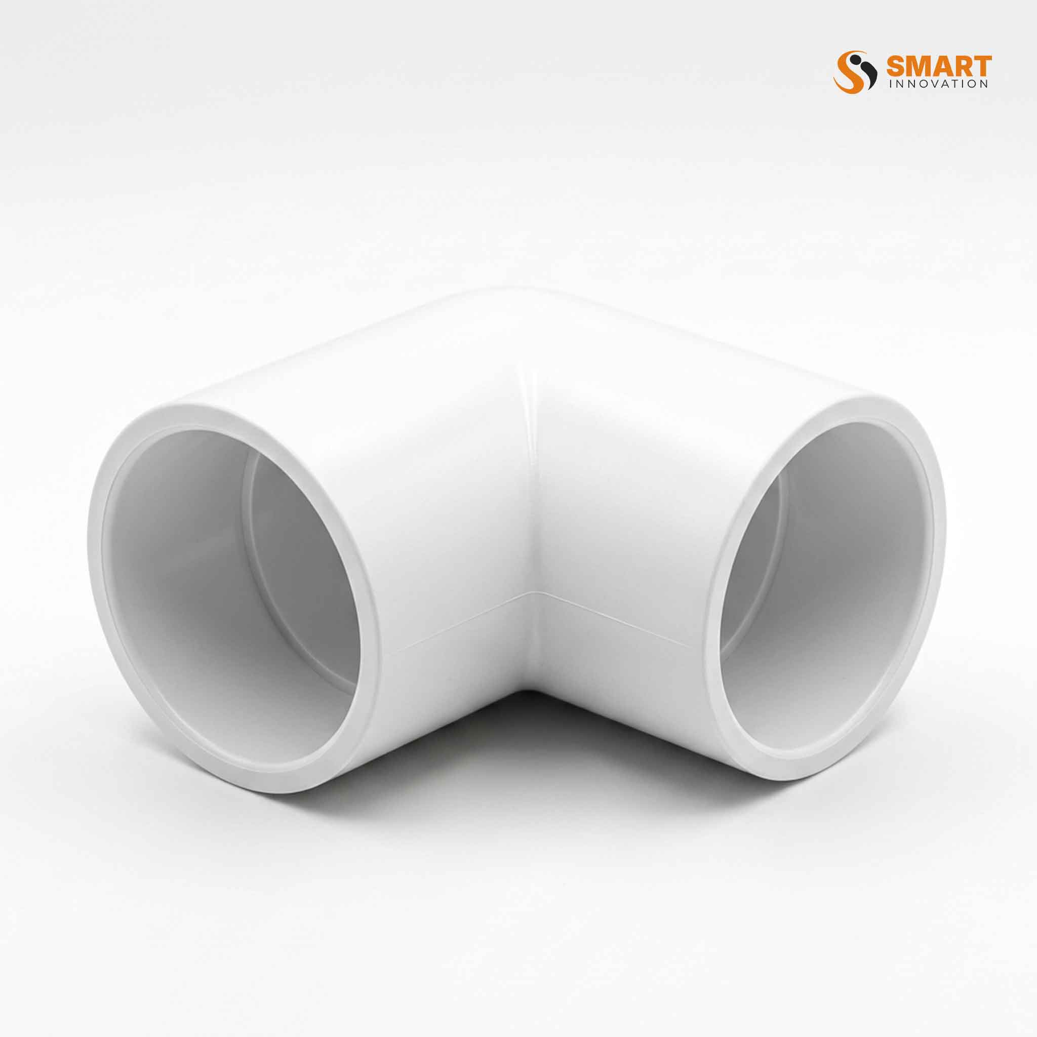 White uPVC 90 degree overflow knuckle bend for 21.5mm pipe systems