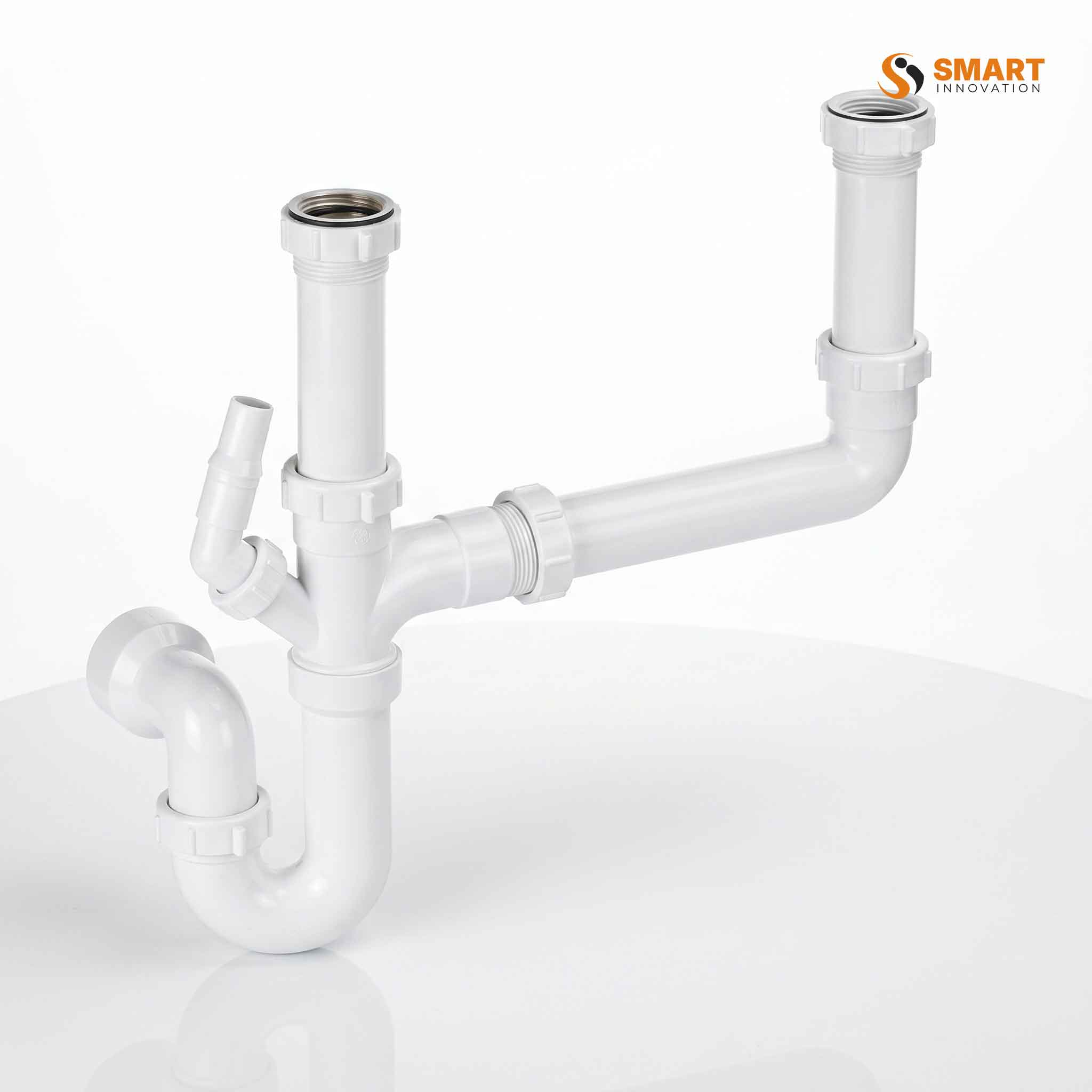 One and a half bowl undersink kit with single hose connector