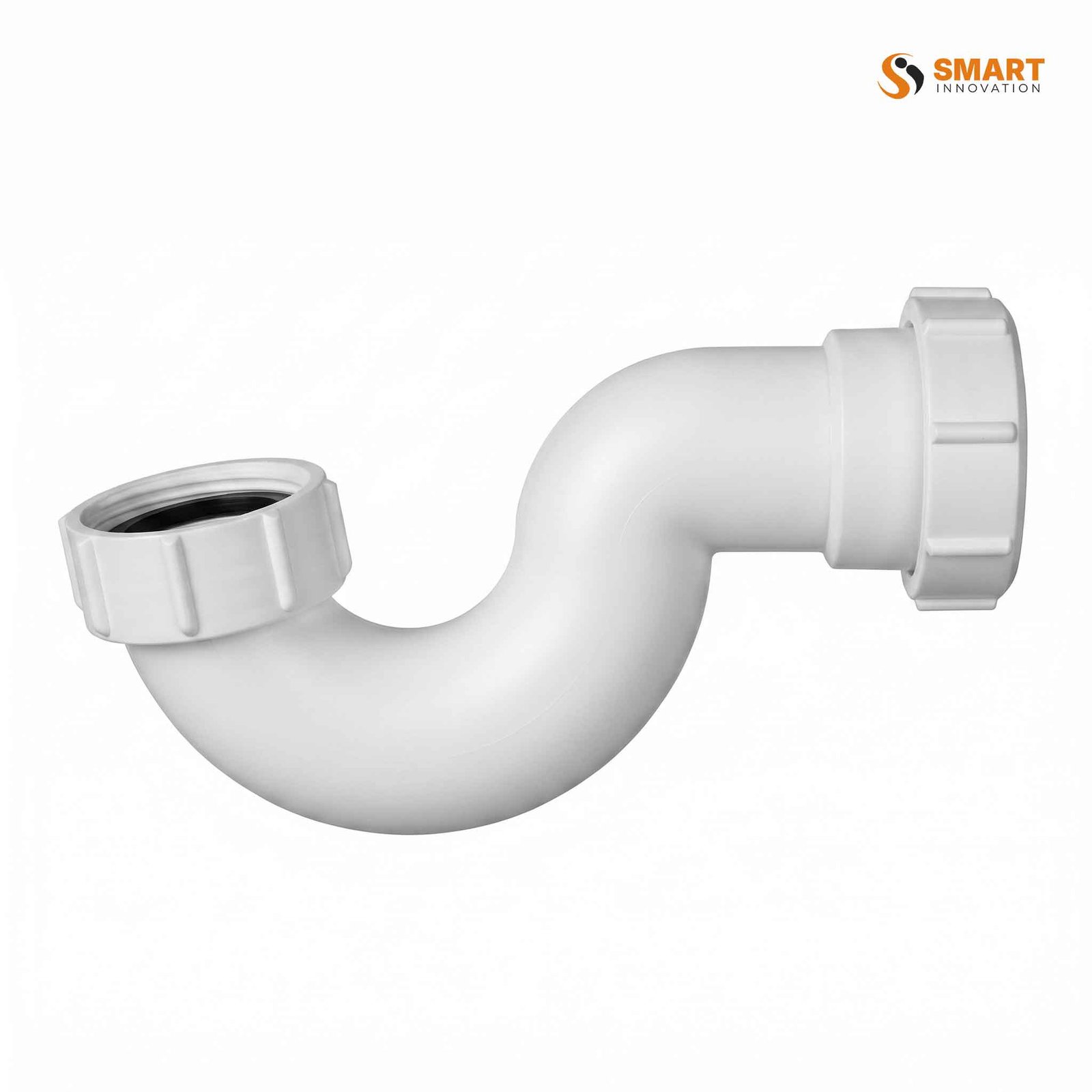 White shallow bath P trap with compression connections