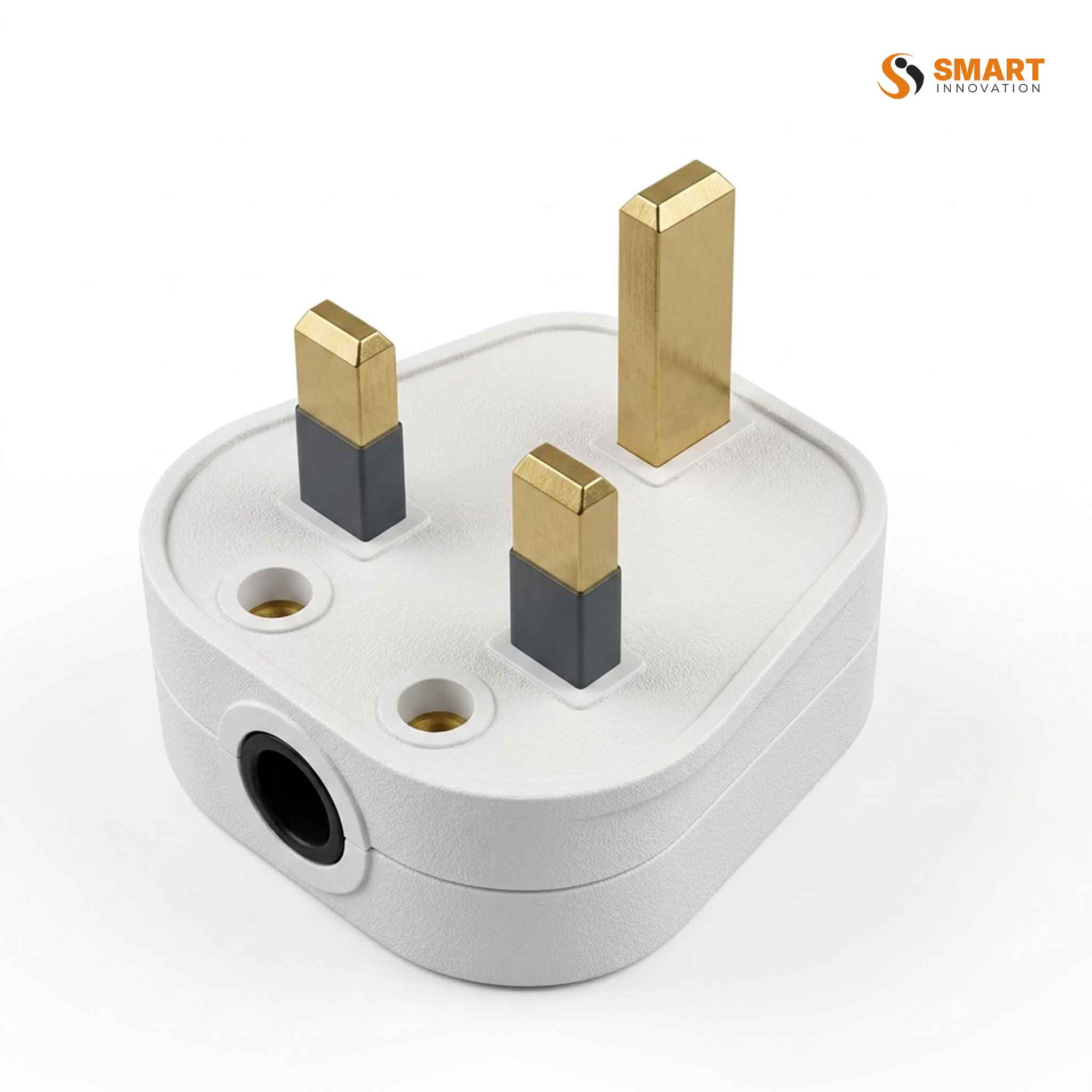 A 13A Fused Plug Top, used to safely connect electrical appliances to a standard mains power outlet.