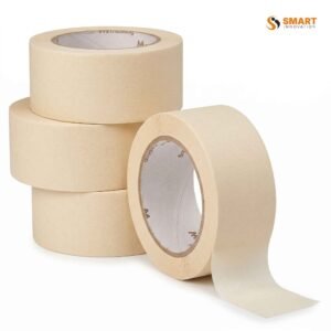 masking tape applied for a clean paint line along a wall edge