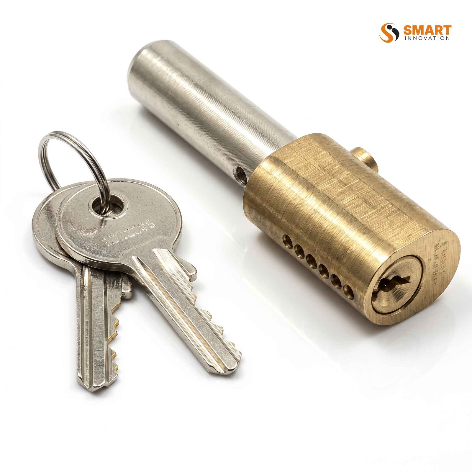 An Oval Shutter Lock fitted to a roller shutter, providing secure locking for garage doors and commercial shutters.