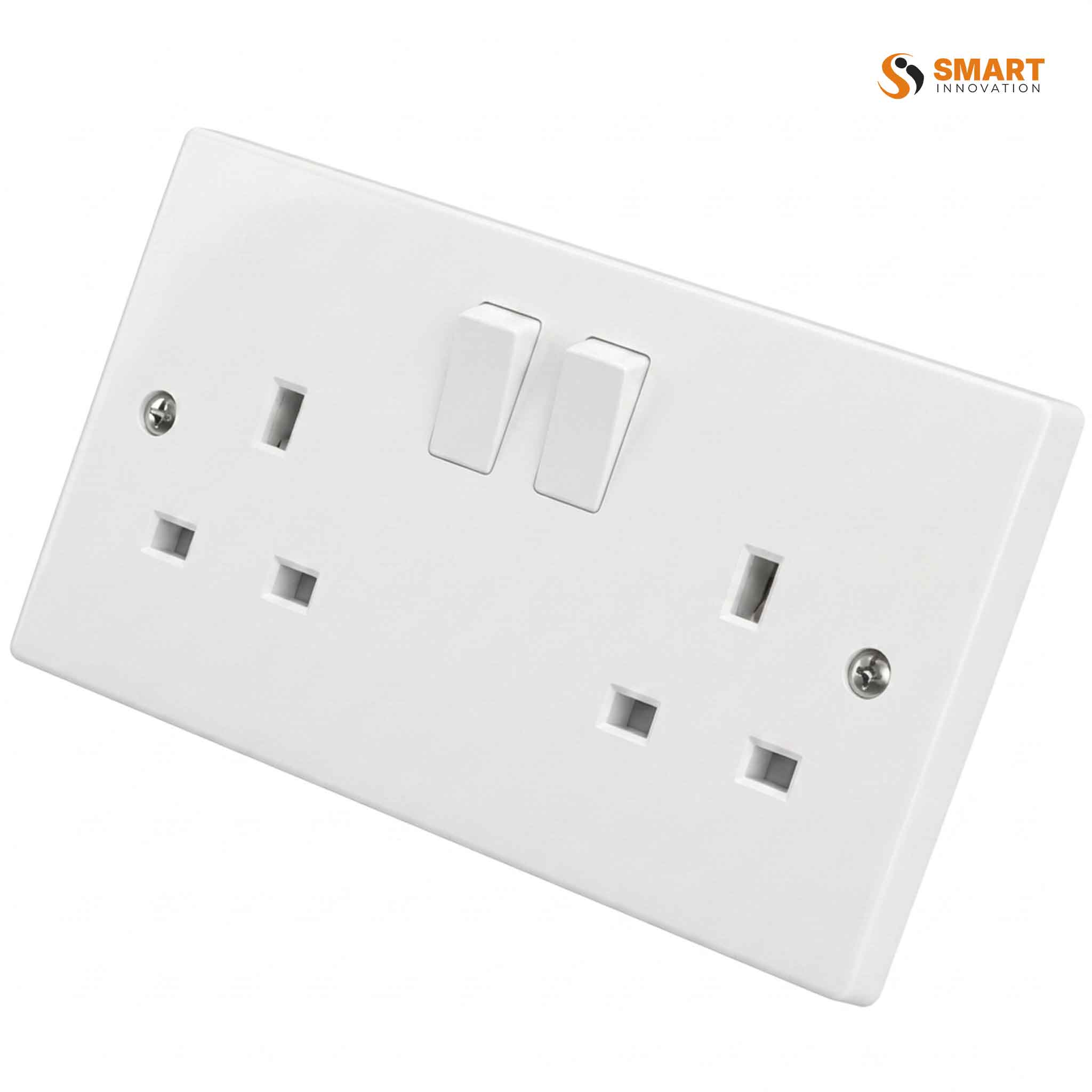 13A 2 gang switched socket powering two appliances