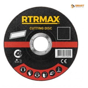 An INOX Cutting Disc fitted to an angle grinder, cutting cleanly through stainless steel and metal.