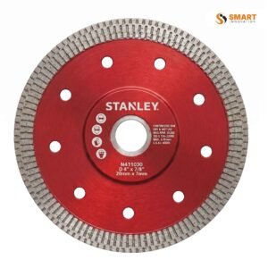 A Porcelain Cutting Blade making a clean, chip-free cut through a porcelain tile.
