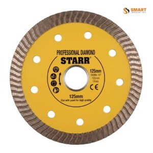 A Multi Material Cut Blade fitted to a power saw, cutting cleanly through wood, metal and other construction materials.