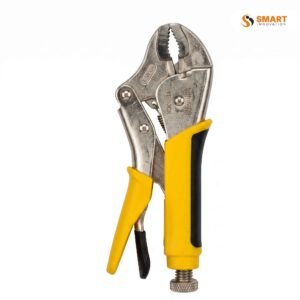 heavy duty pipe wrench gripping a threaded pipe fitting