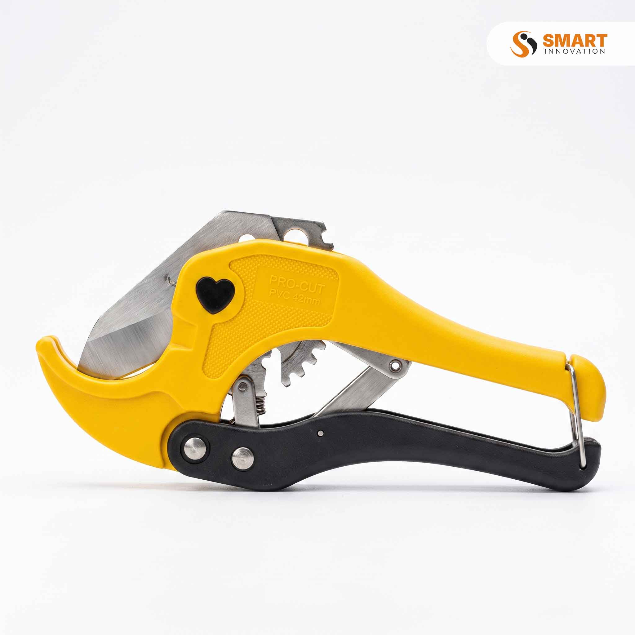 A PVC Pipe Cutter, used for making clean, accurate cuts in PVC, CPVC, PEX and other plastic pipes.