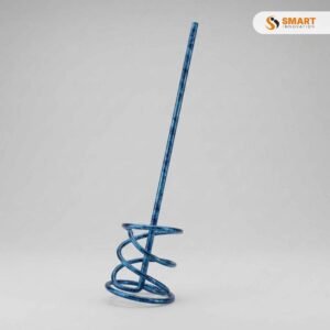 A Paint Mixer fitted to an electric drill, mixing paint, plaster or adhesive to a smooth, lump-free consistency.
