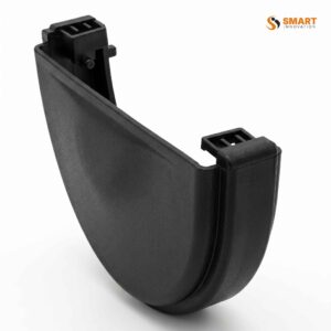 Black external stop end for 170mm commercial round gutter