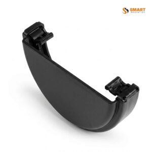 Black external stop end for 115mm x 70mm deep flow round gutter