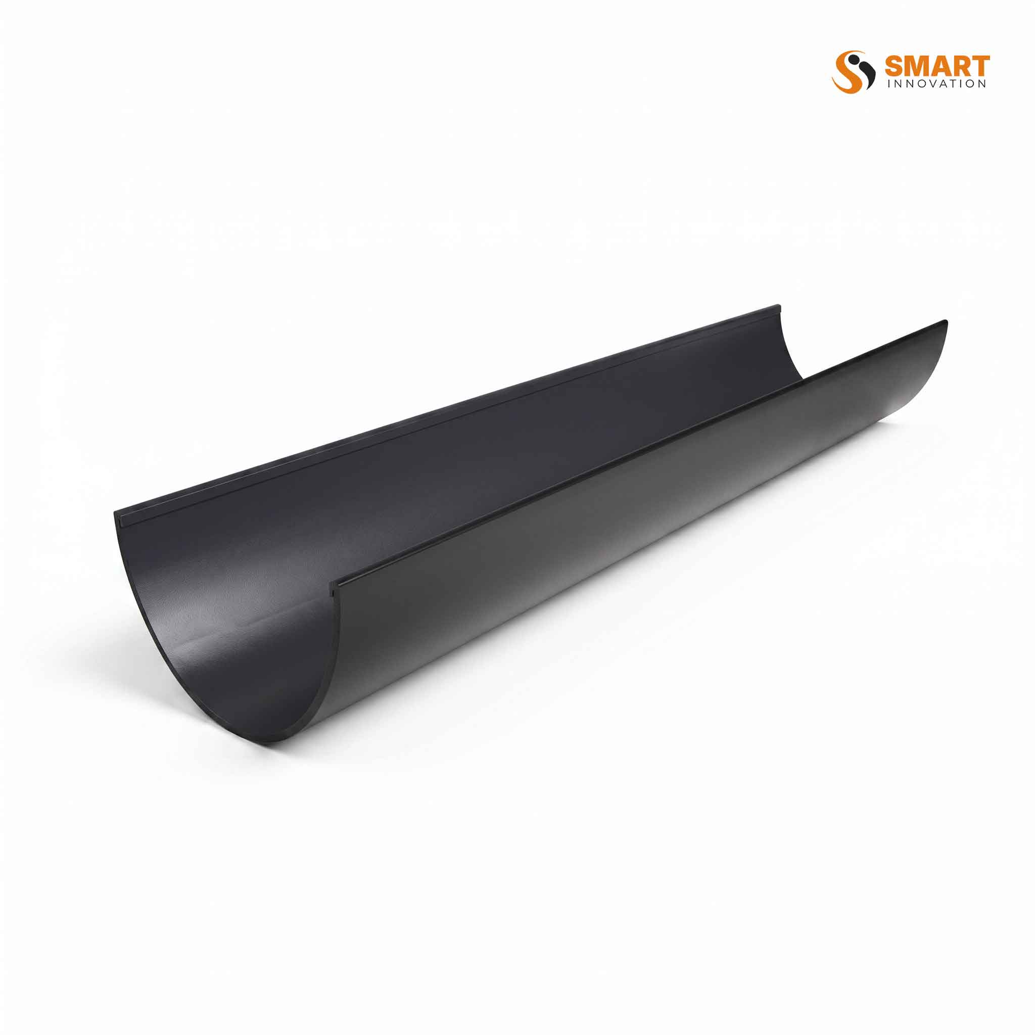 Black deep flow gutter 4m 115mm round UPVC gutter