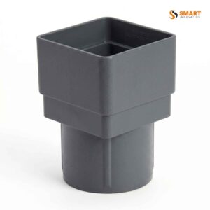 Square to round downpipe adaptor 65mm to 68mm anthracite grey