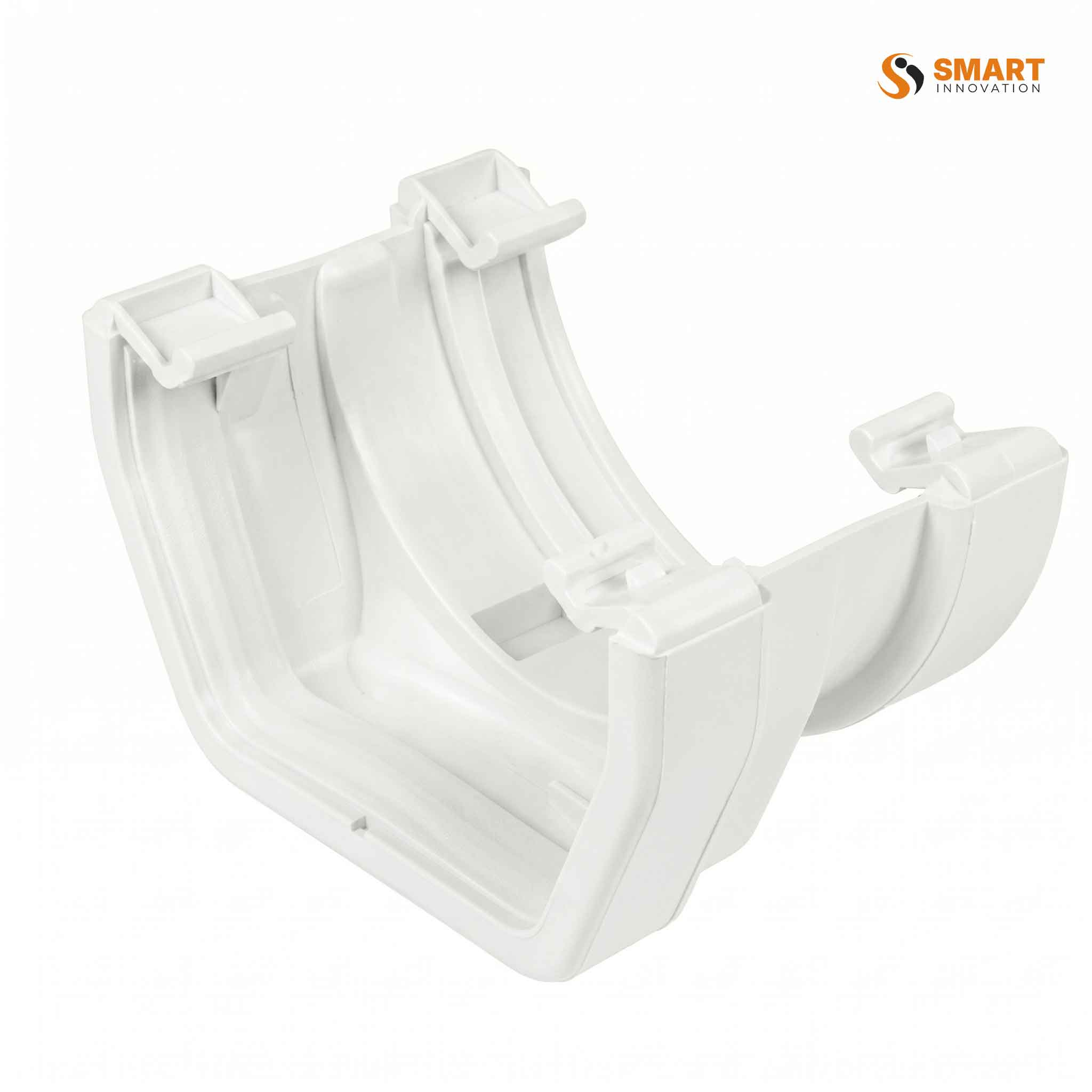 114mm Square Line Gutter Square to Round Adaptor White