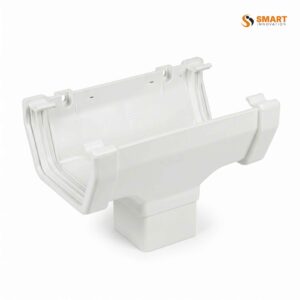 White Square Line UPVC running outlet for rainwater guttering