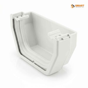 Square Line Gutter External Stop End White