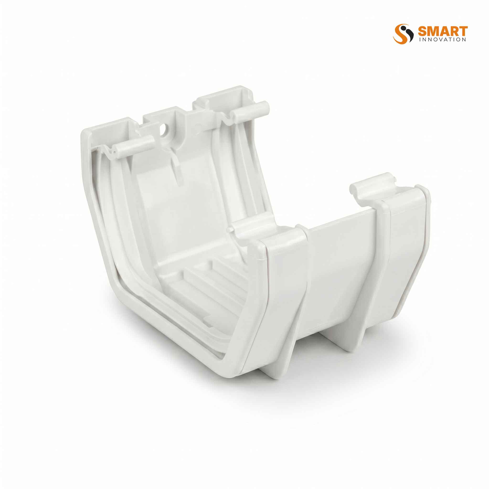 114mm Square Line Gutter Union Bracket White