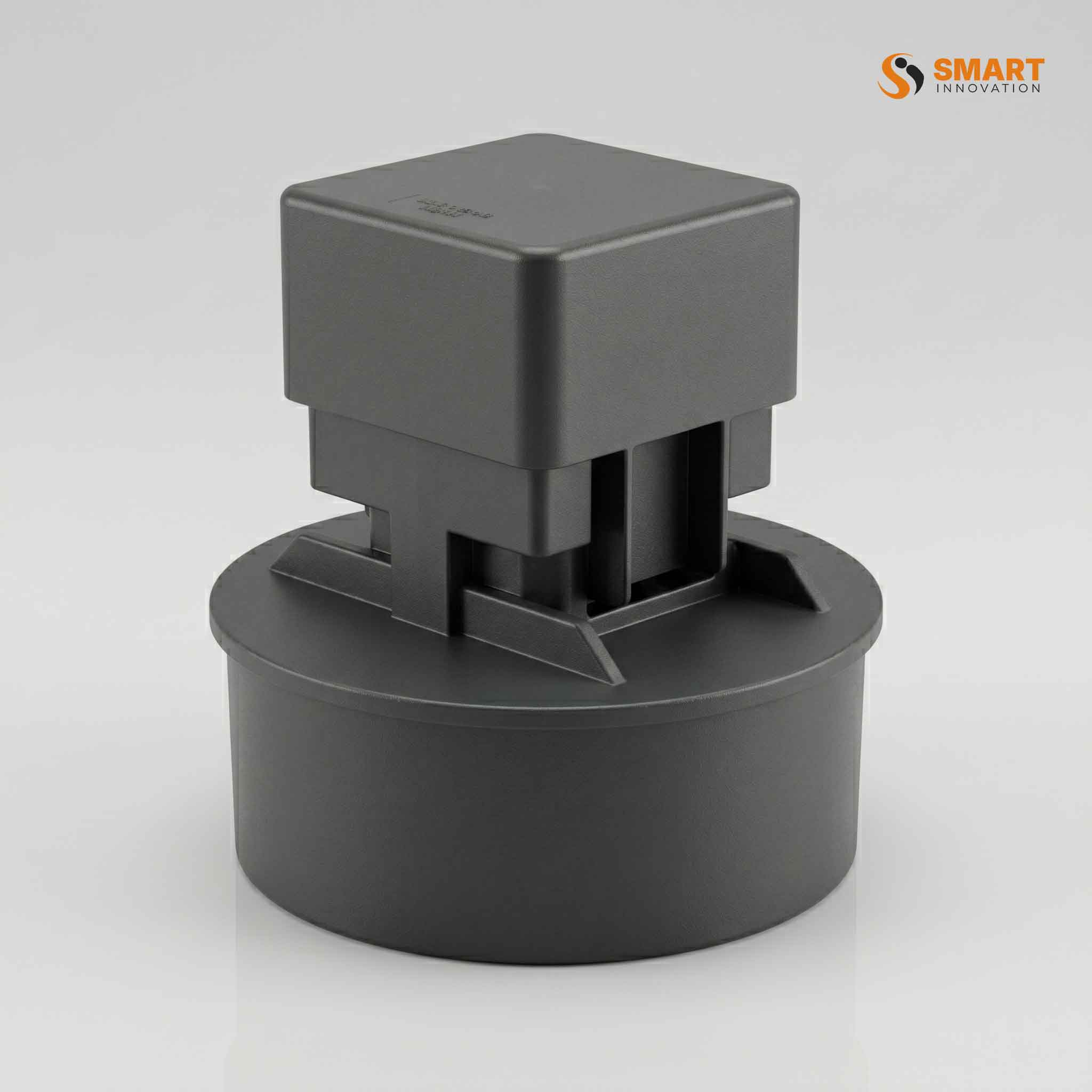 Anthracite Grey 65mm square UPVC rainwater to soil pipe adaptor