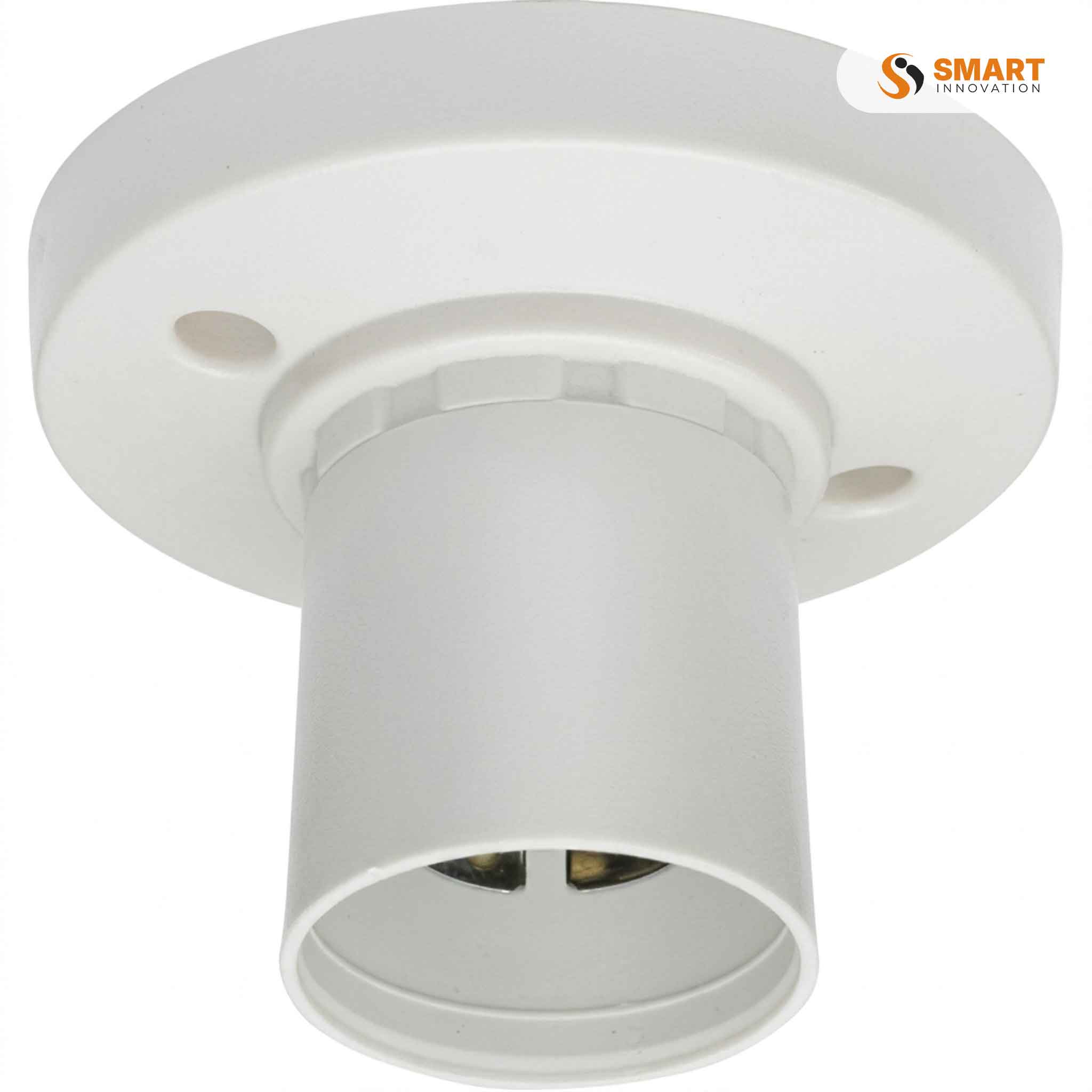 short skirt batten holder mounted on a ceiling holding a bulb