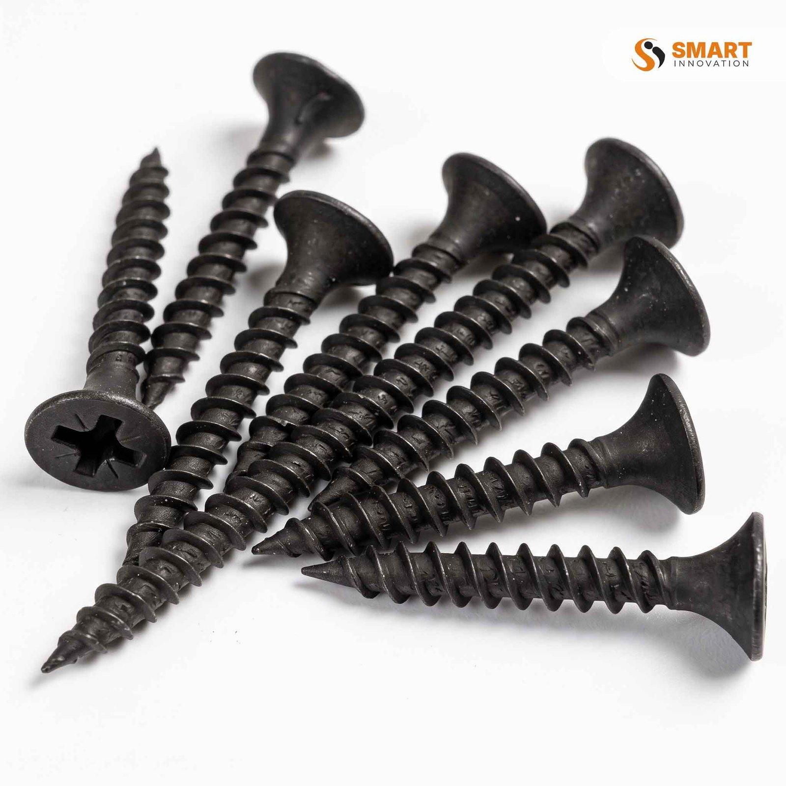 Black drywall screws for plasterboard and drywall fixing