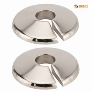 Chrome pipe collars for creating a decorative finish around exposed pipework.