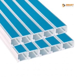White Mini Trunking with adhesive backing for cable management