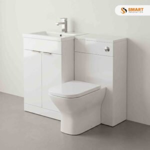 Neptune 1100 L Shape Combination Vanity Unit with WC in White Gloss Finish