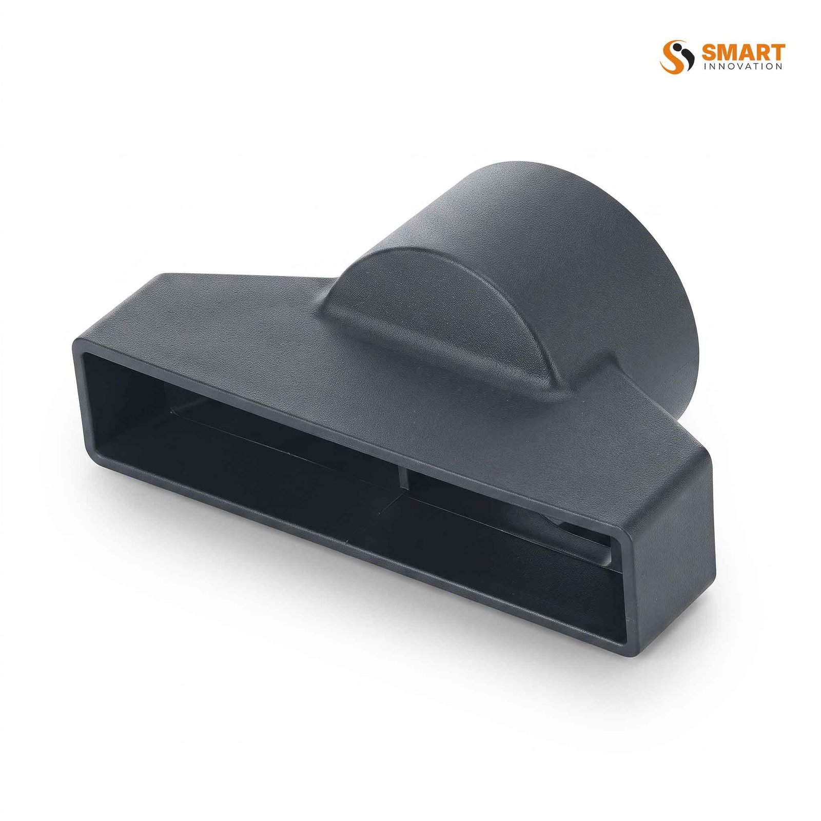 Rectangular to Round Adaptor for wall outlet and ventilation ducting systems.