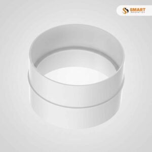 White Straight Joint for connecting round ducting in ventilation systems.