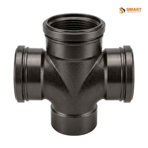 UPVC 110mm 4-way junction fitting for soil and waste water drainage