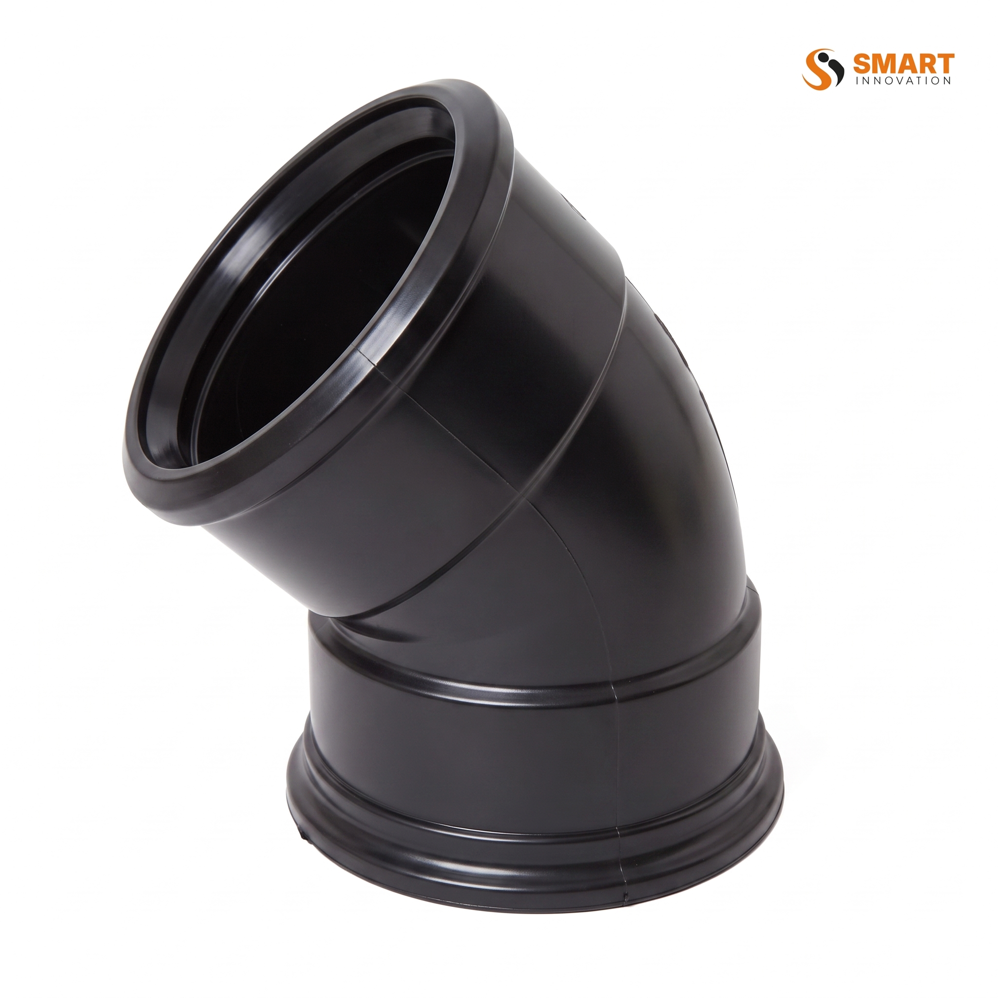UPVC 110mm Double Socket 45° Bend Black for Soil & Waste Water Drainage