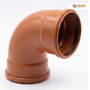 Orange UPVC 160mm double sided 87.5 degree bend for underground waste water drainage systems