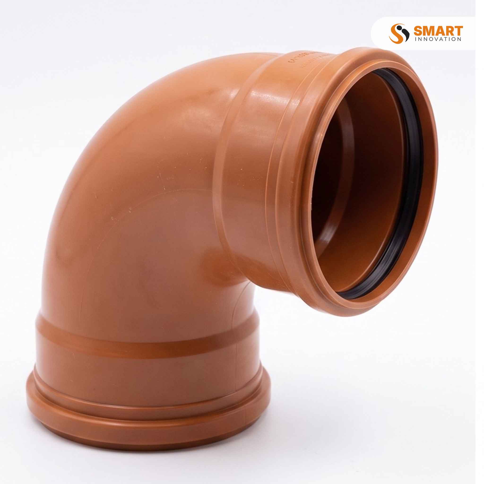 Orange UPVC 160mm double sided 87.5 degree bend for underground waste water drainage systems