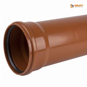 Brown UPVC 160mm single socket pipe for underground waste water drainage systems